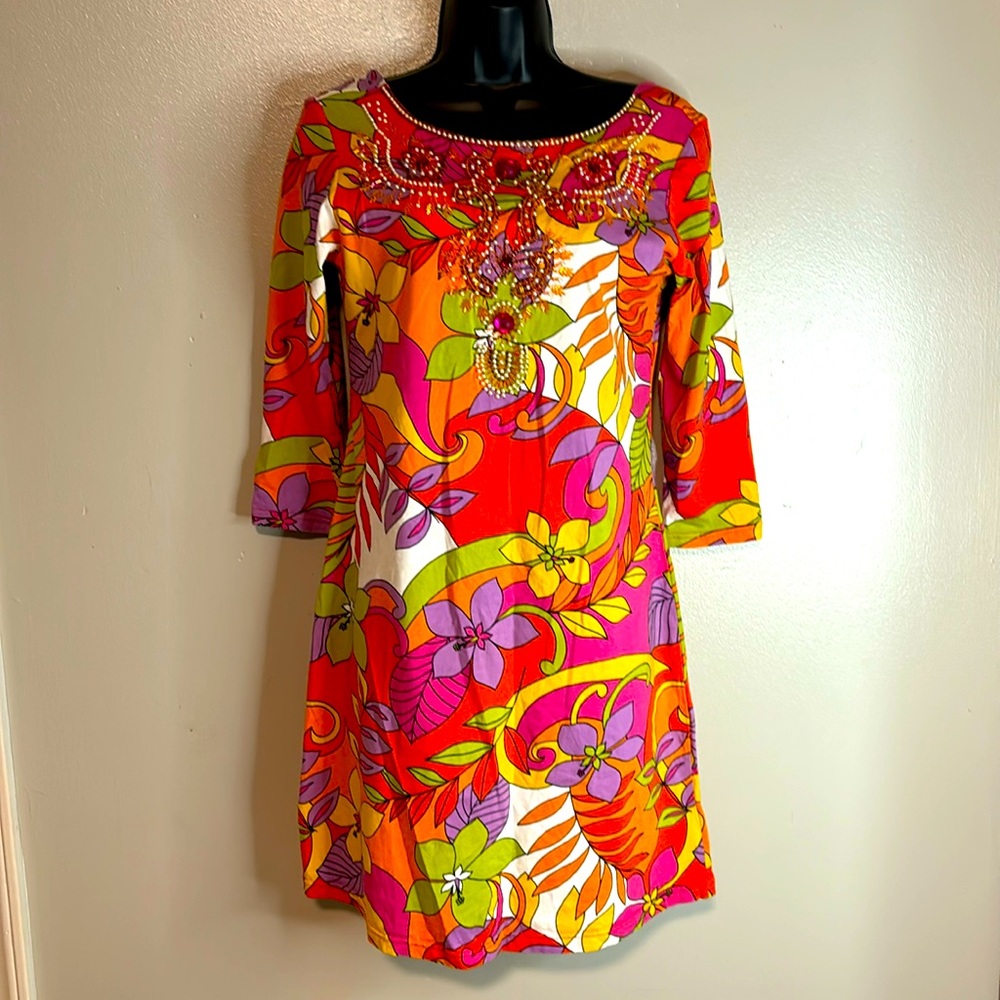 Joyous & Free Women’s Retro (1980’s) beautiful colorful dress size medium
